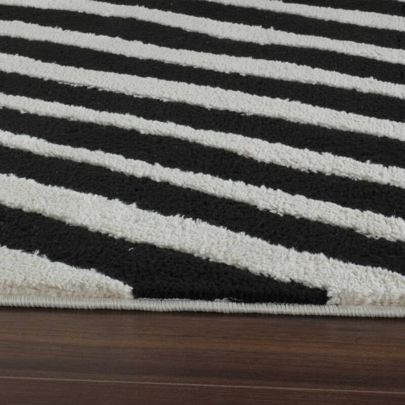 Bexo Abstract Modern Stain Resistant Soft Area Rug By HomeRoots - 79.8' X '79.8' X '0.75