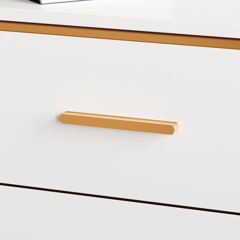 Luxurious Black and Gold Storage Cabinet Nightstand: Modern Design, Ample Storage & Practical Features