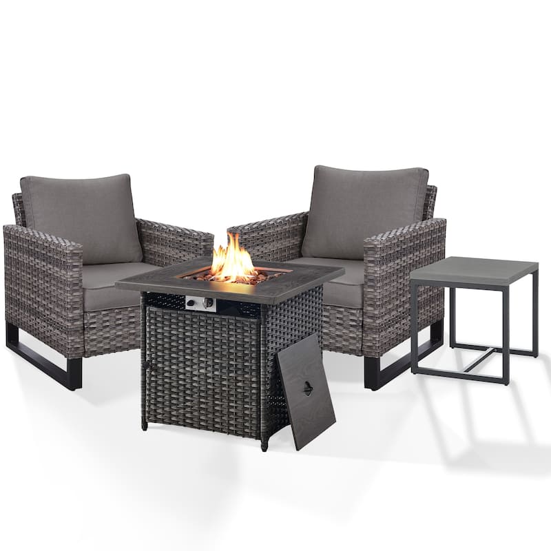 26 In Fire Pit Table with Patio Chair Table