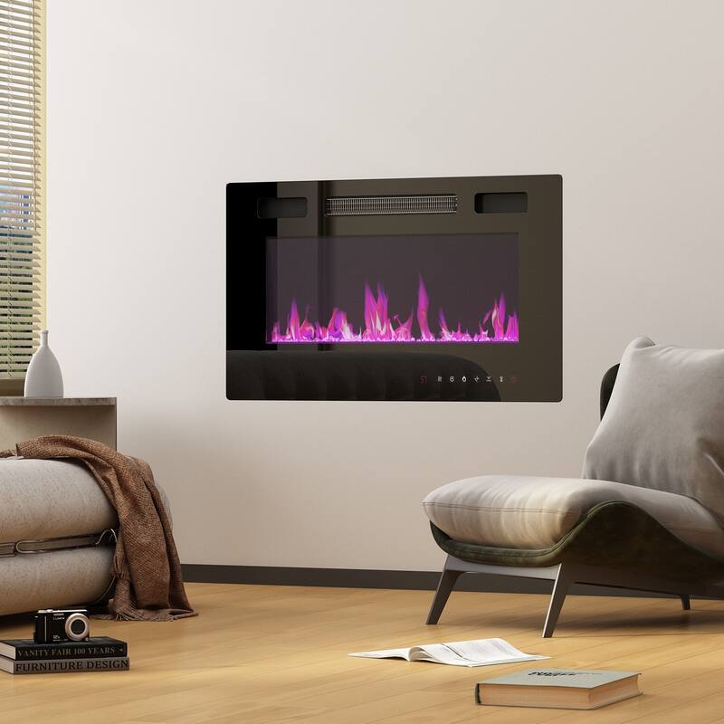 TV Stand with Integrated Electric Fireplace - 12 Flame Modes Cosole - Fireplace Only