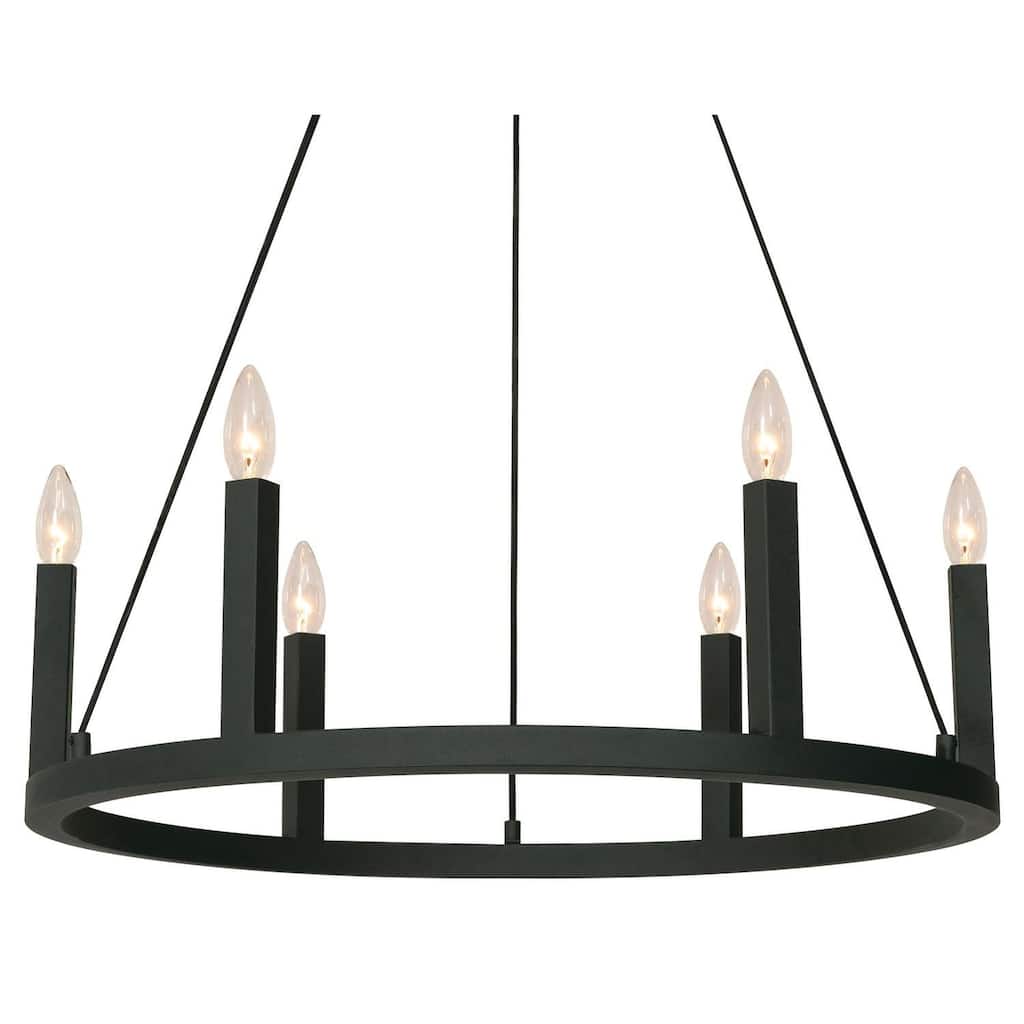 AFX GRCP26CB Grace 6 Light 26" Wide Taper Candle Style Chandelier