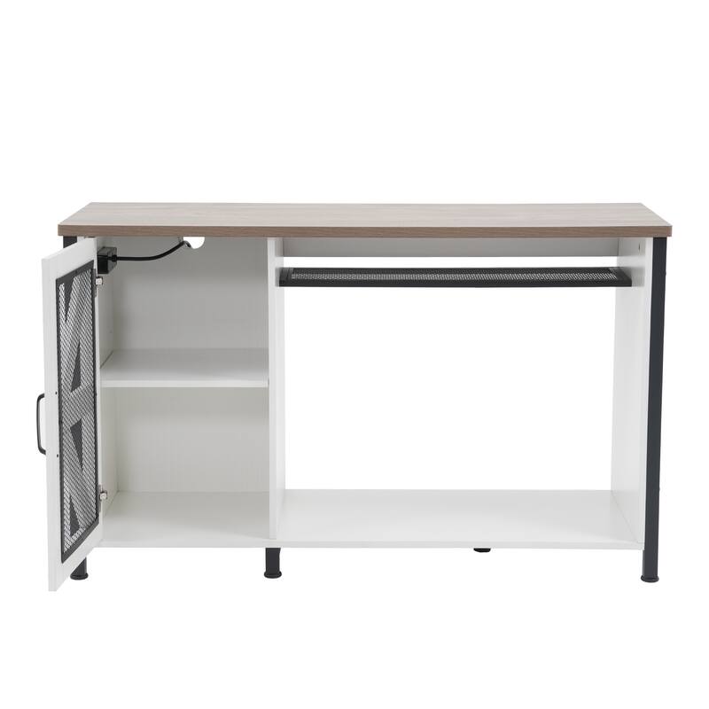 52 Inches Metal Fish Tank Stand With Electrical Outlet For Storage Of Fish Tank Accessories