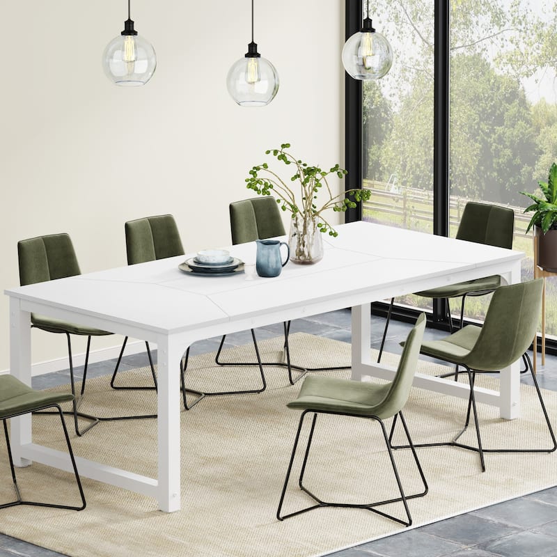 79 Inches Rectangular Modern Kitchen Dining Table for 6-8 - 78.74" L x 39.37" W x 30.31"H