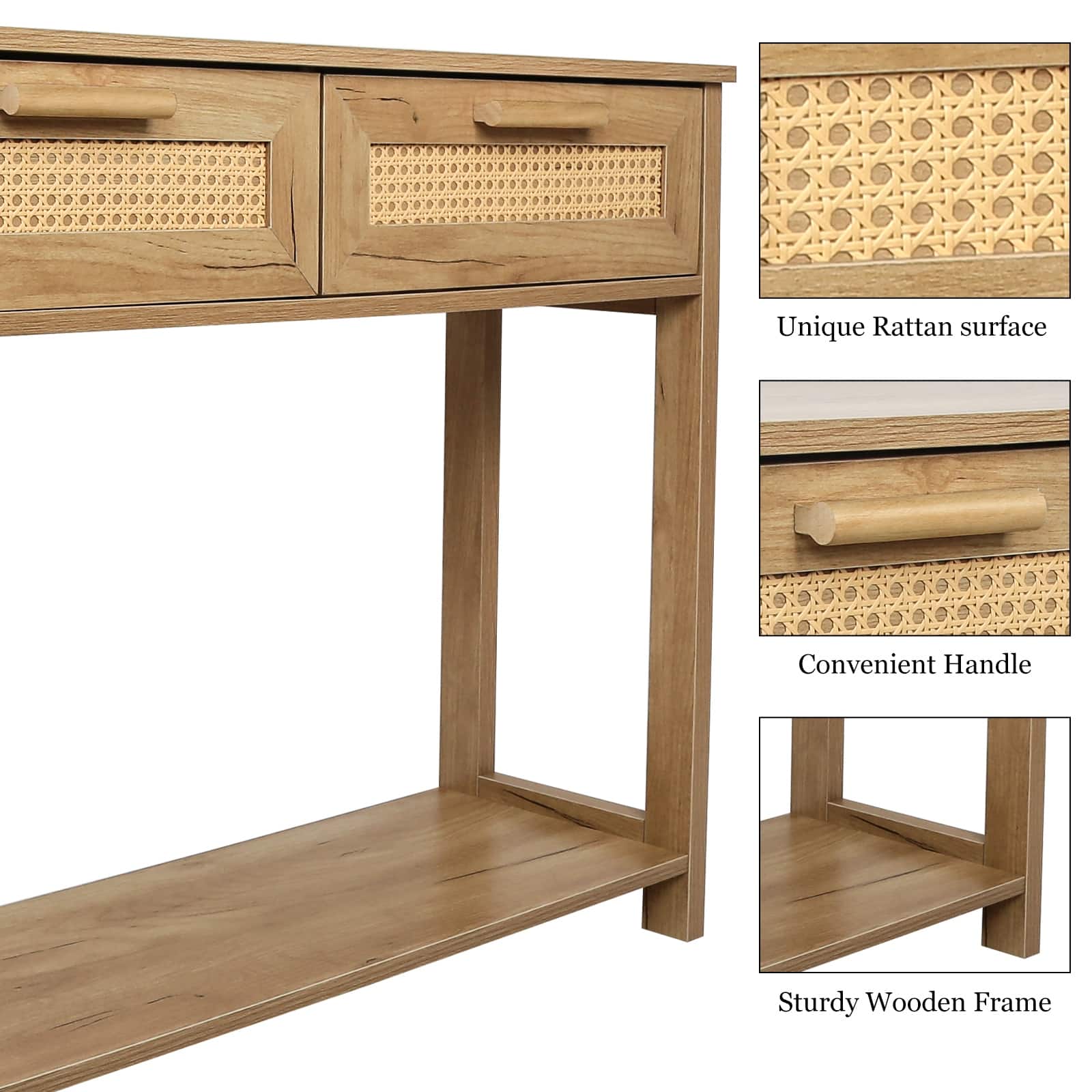 Multifunctional Console Table with 2 Drawers and Bottom Shelf - On Sale ...