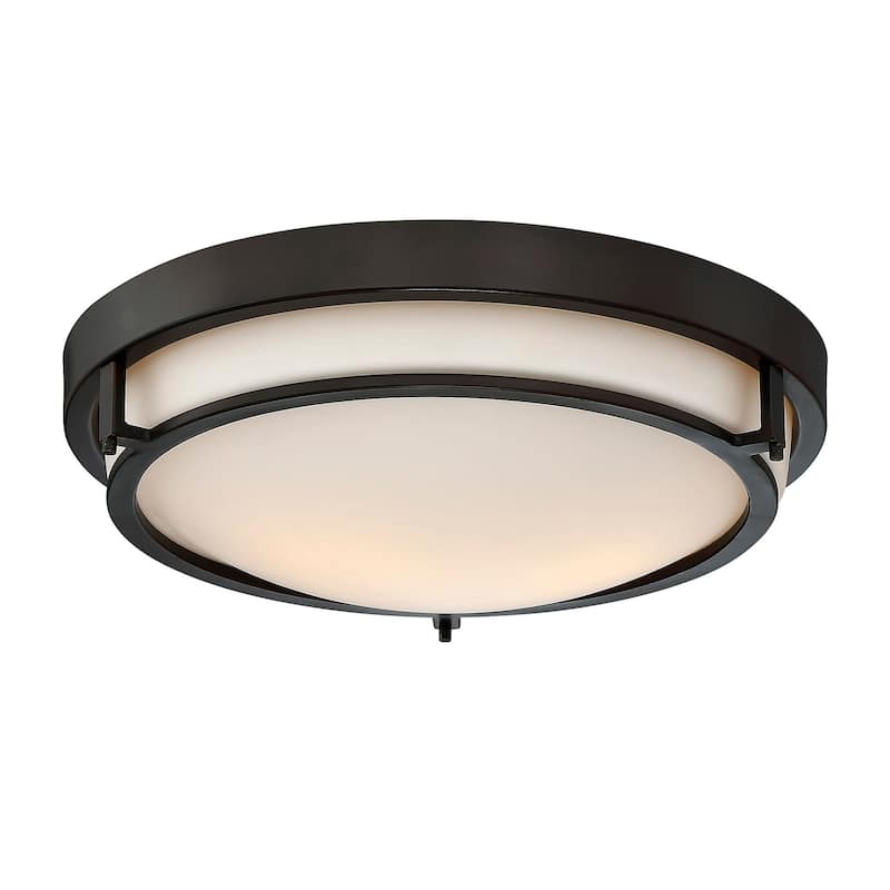 Trade Winds Felton 2-Light 13" Ceiling Light For Hallways and Bedrooms - Oil Rubbed Bronze