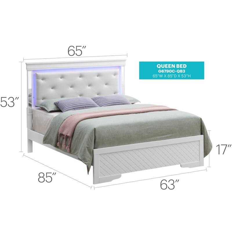 Silver Champagne Queen Bed with Transitional Frame, Durable Design and Elegant Finish for Modern Bedroom Style