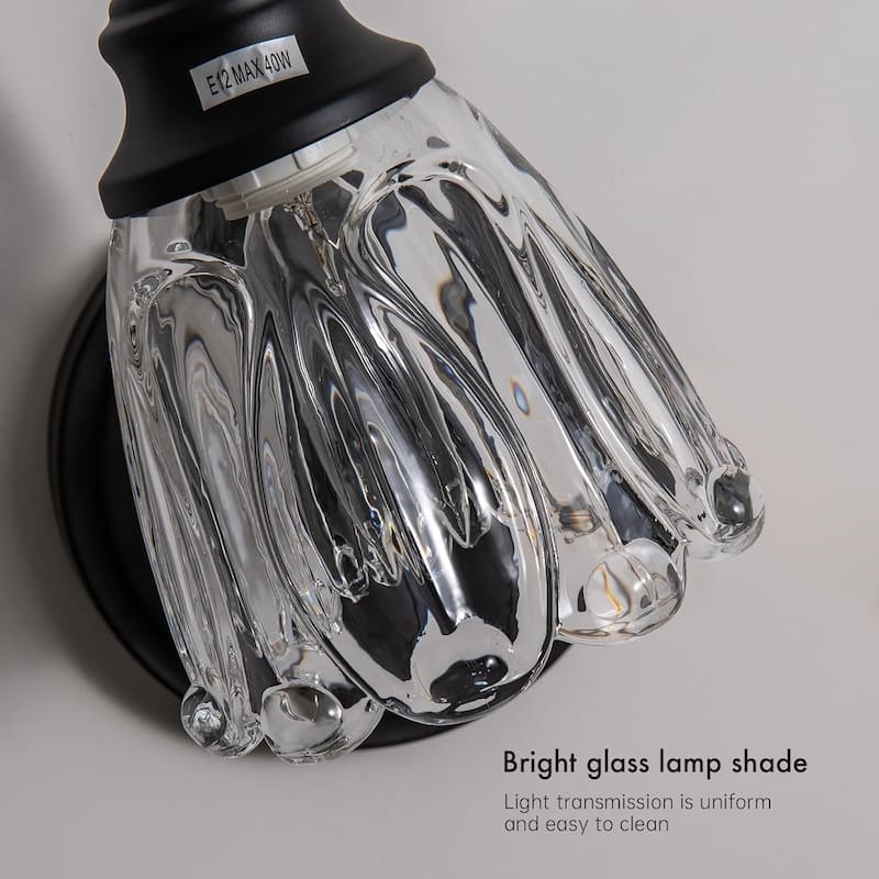 1-light wall light black bathroom light glass porch light