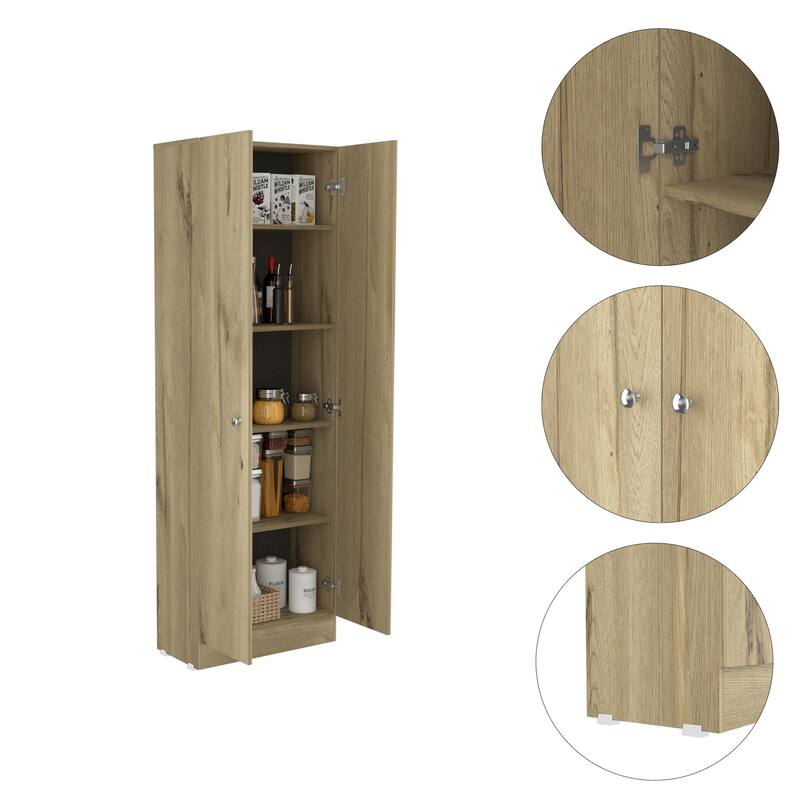 Virginia Double Door Storage Cabinet, Five Shelves