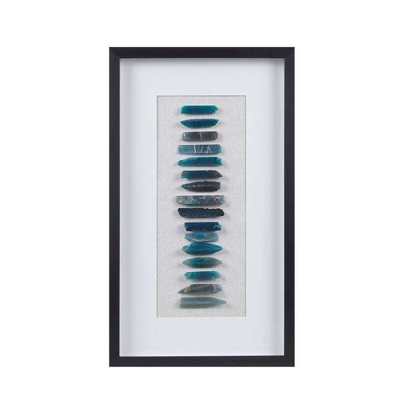Framed Blue Agate Shadowbox Wall Decor Panel - Black