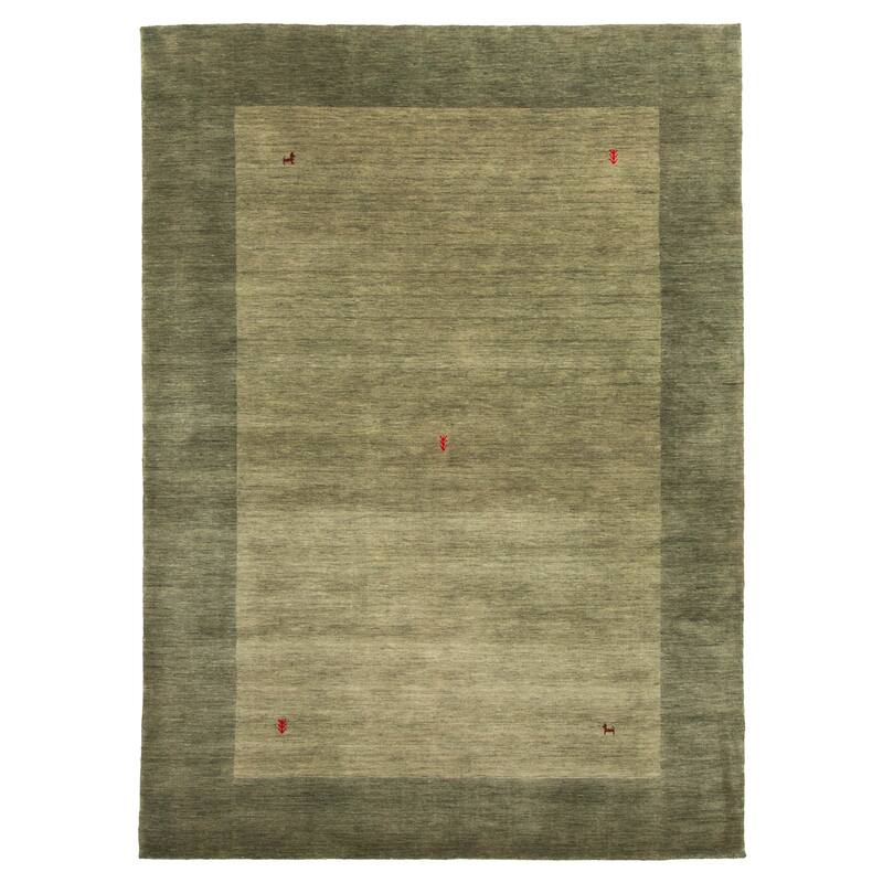 ECARPETGALLERY Hand Loomed Kashkuli Gabbeh Green Wool Rug - 5'3 x 7'7