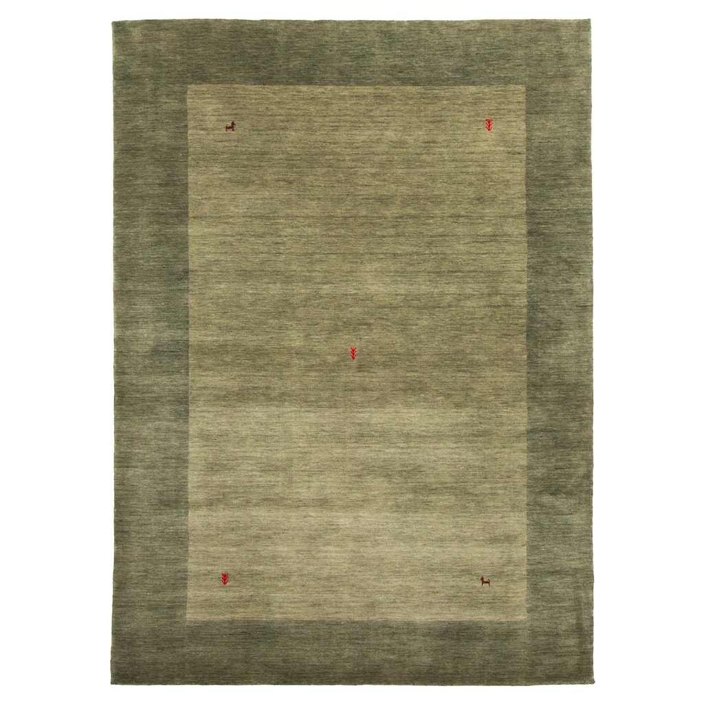 ECARPETGALLERY Hand Loomed Kashkuli Gabbeh Green Wool Rug - 5'3 x 7'7
