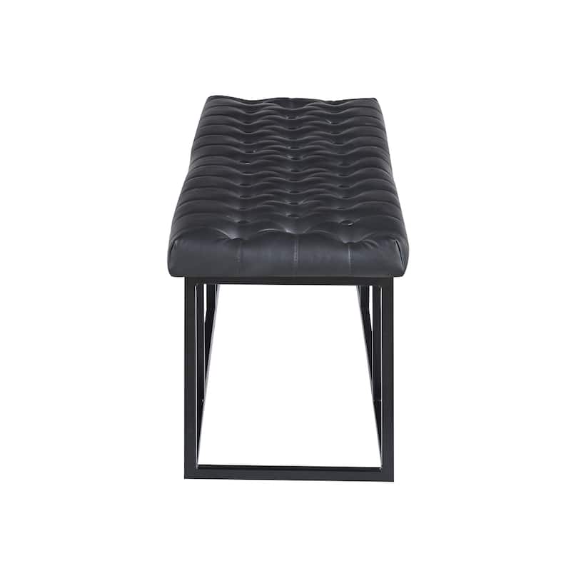 Porthos Home Ellie Faux Leather Accent Bench with Metal Frame Base