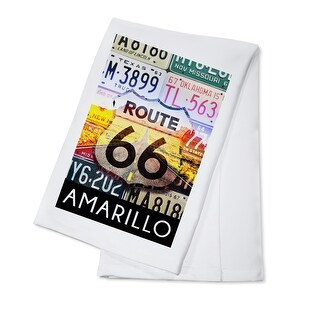 Amarillo TX - Route 66 License Plates - LP Artwork (100% Cotton Towel