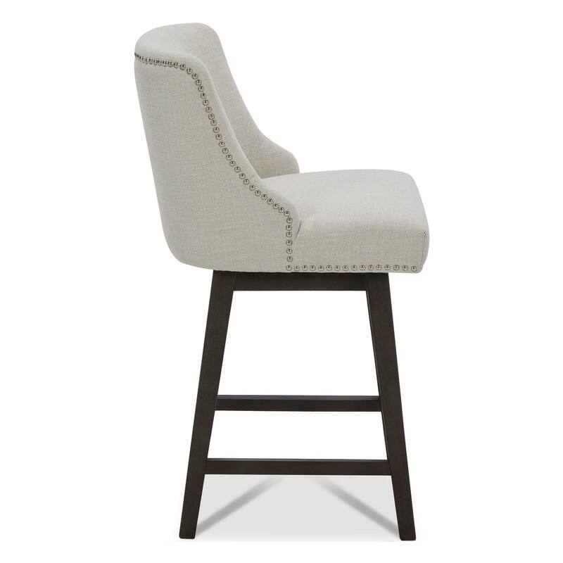 Spruce & Spring Olive Upholstered Counter Height Swivel Barstools-Single
