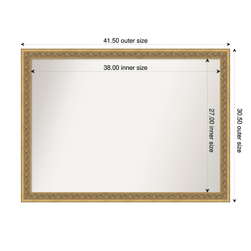 Carter Dark Gold Non-Beveled Wood Framed Bathroom Vanity Wall Mirror - Carter Dark Gold - 42 x 31 in