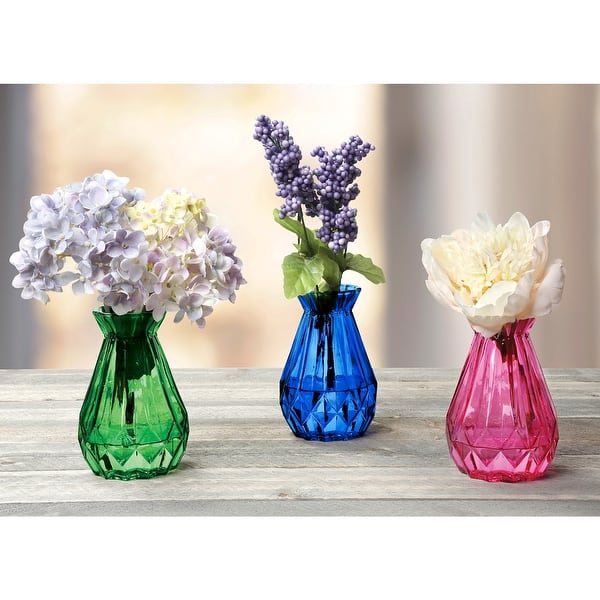 Shop Art Artifact 3 Piece Glass Bud Vase Set Decorative Pink