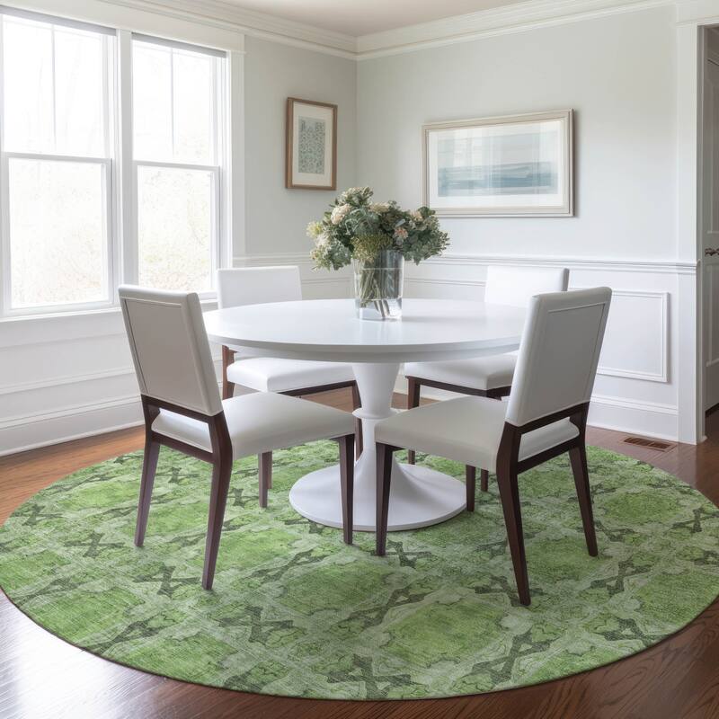Alnaso Lush Floral Weather Resistant Timeless Fusion Outdoor Rug