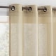 preview thumbnail 1 of 5, Archaeo Slub Textured Linen Blend Black Grommet Top Curtain, Single Panel 52" x 63" - Sand