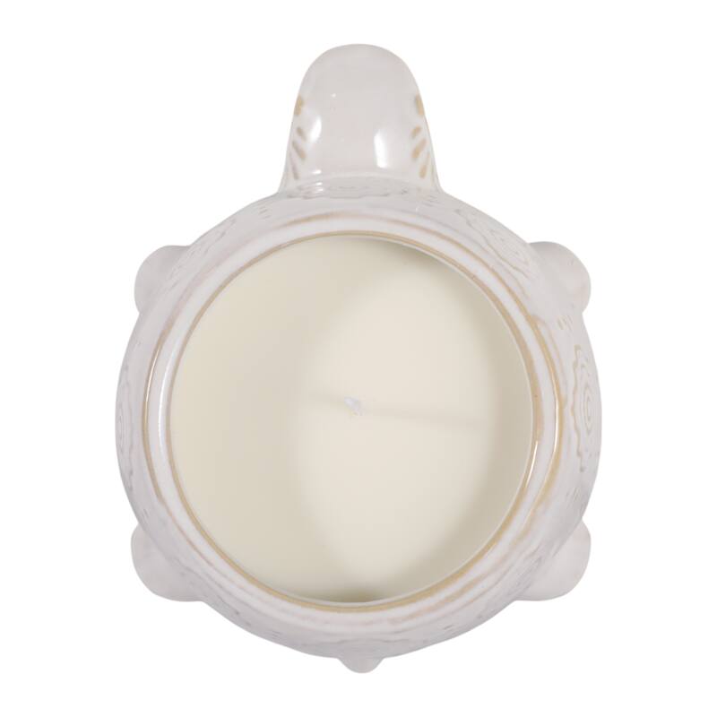Lavender Turtle Ceramic Scented Candle - 7", White & Ivory - 6.5"