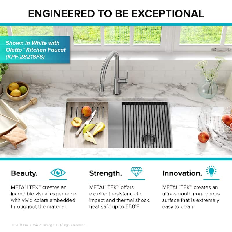 KRAUS Bellucci Workstation Undermount Granite Composite Kitchen Sink