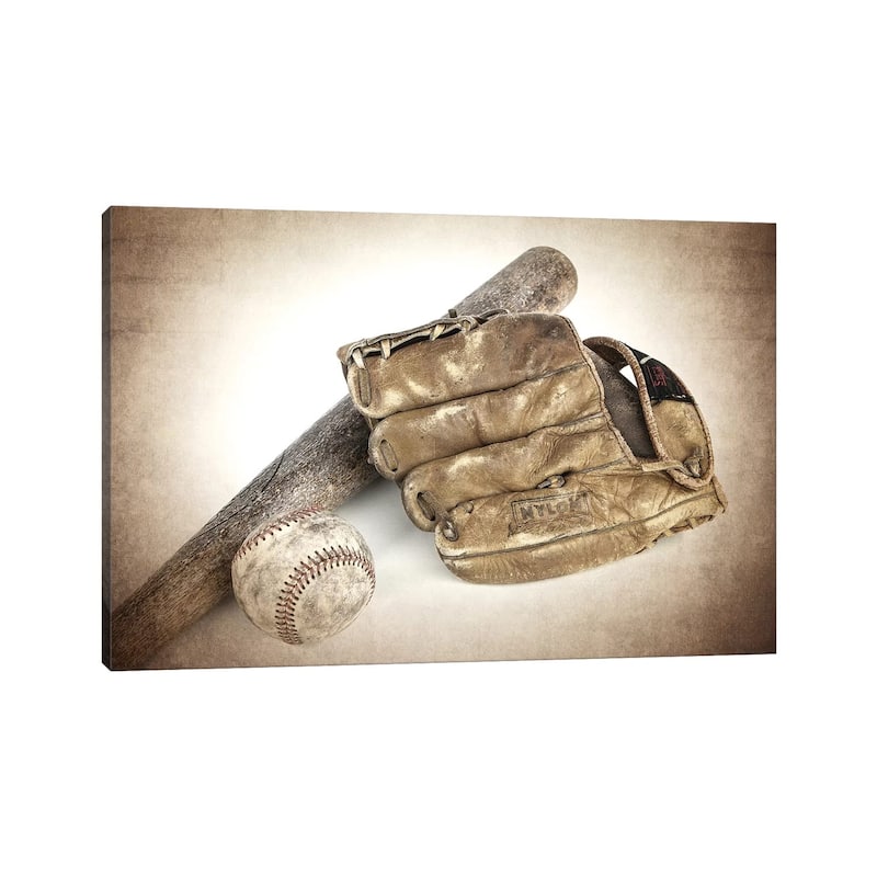 iCanvas "Baseball Bat Glove" by Saint and Sailor Studios Canvas Print