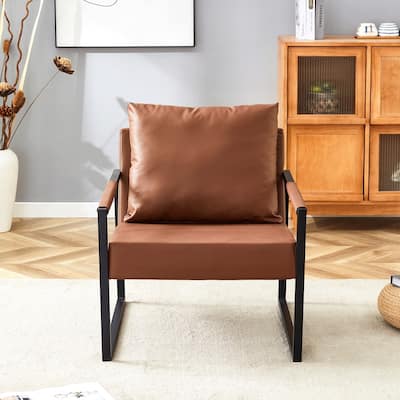 Classic PU Leather and Metal Frame Chair