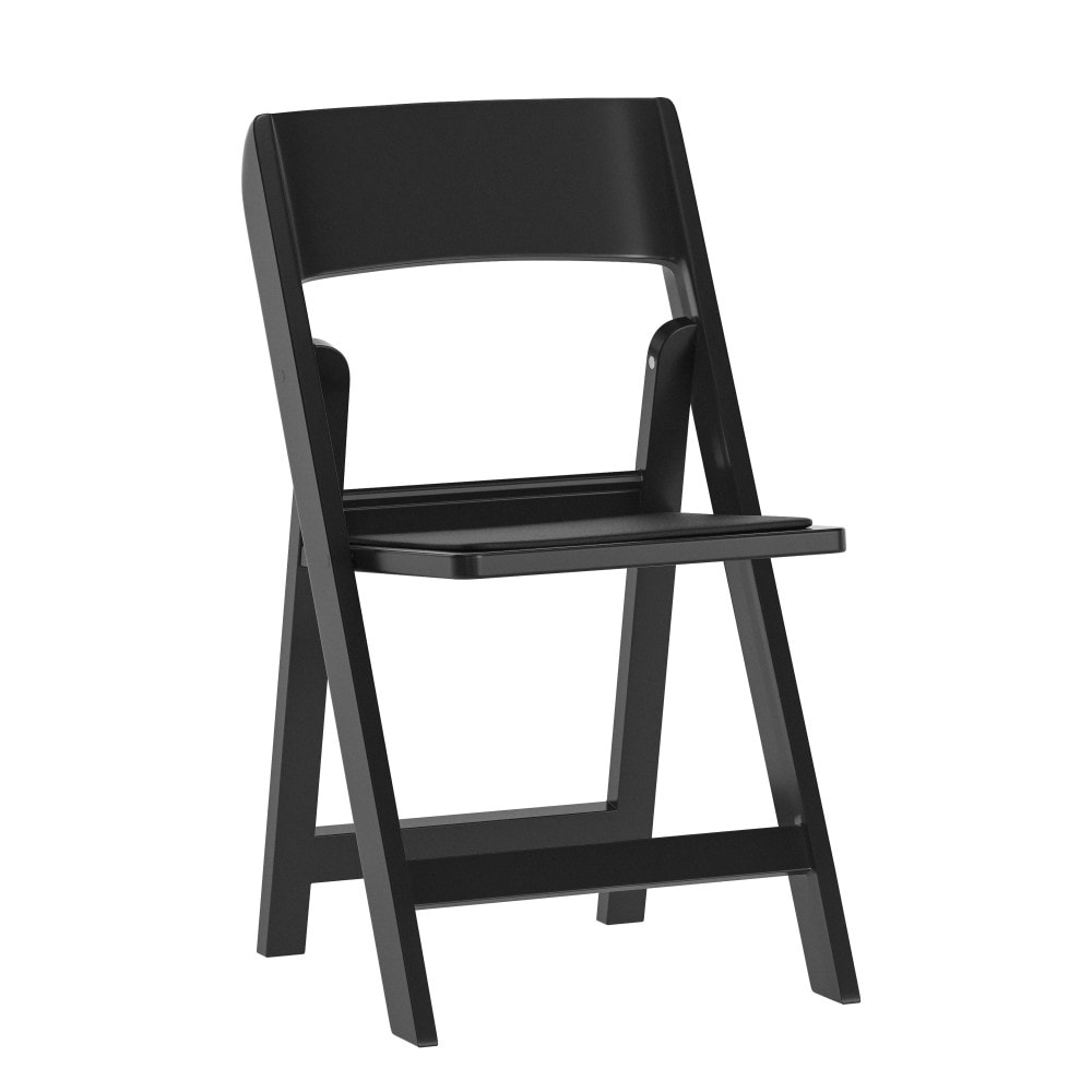 Commercial Resin Folding Event Chair with Removable Vinyl Padded Seat - 17.5"W x 18.25"D x 31.25"H