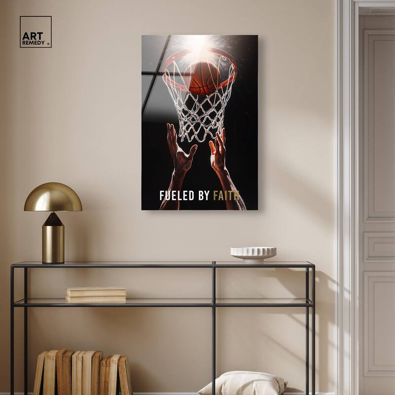 Fueled by Faith Basketball Acrylic by Art Remedy, Ready to Hang