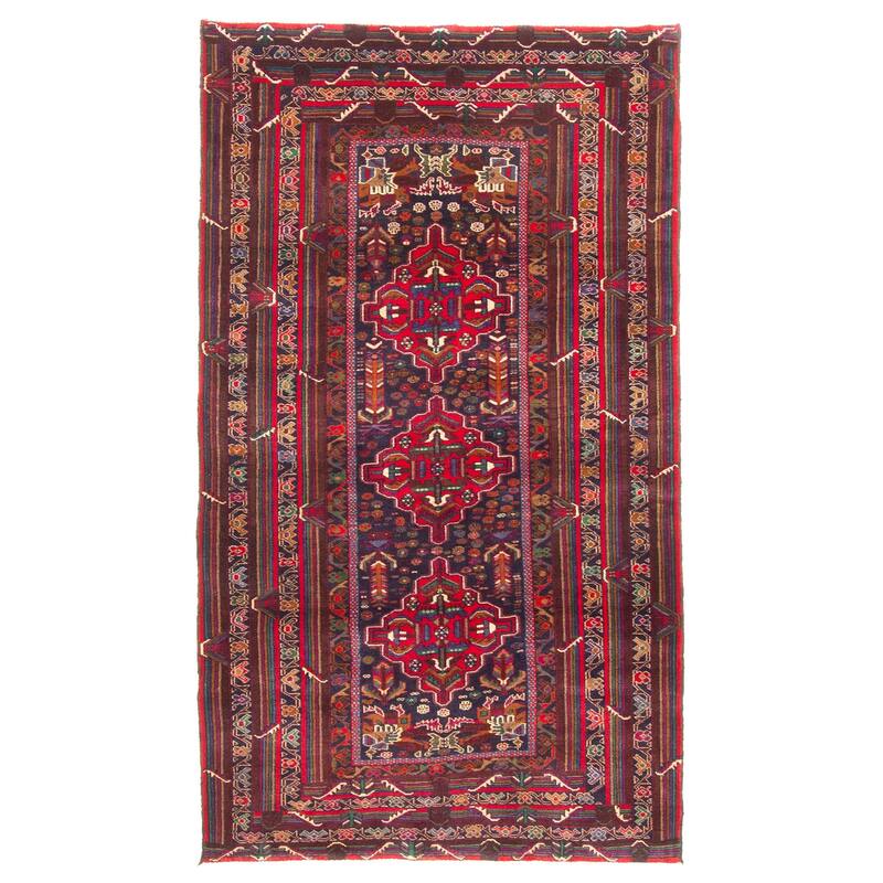 ECARPETGALLERY Hand-knotted Teimani Dark Navy Wool Rug - 3'5 x 6'3