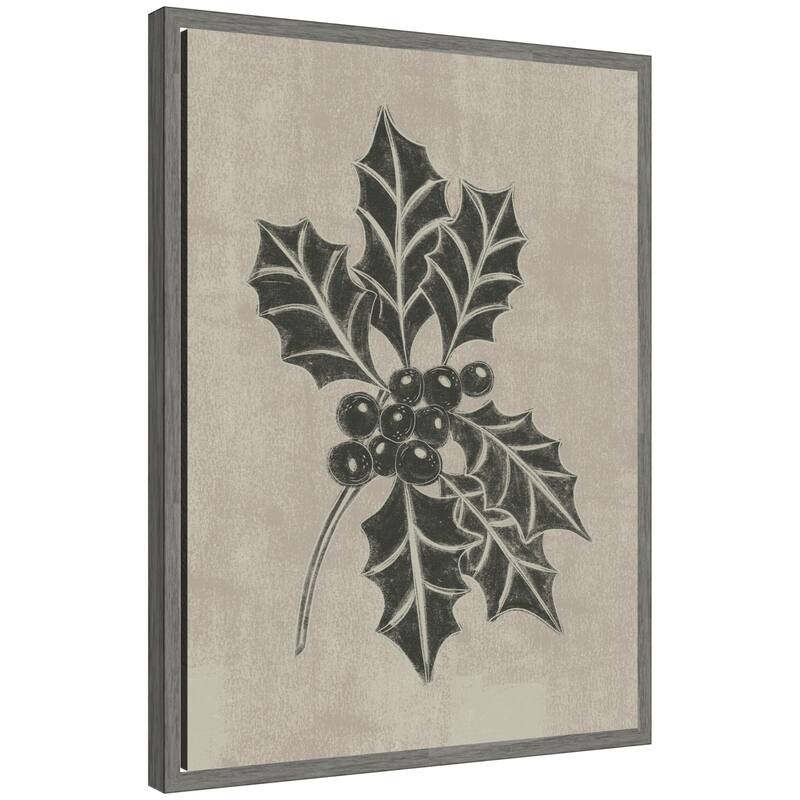 Kate and Laurel Framed Canvas Holly Berry by Nikita Jariwala - 18 x 24