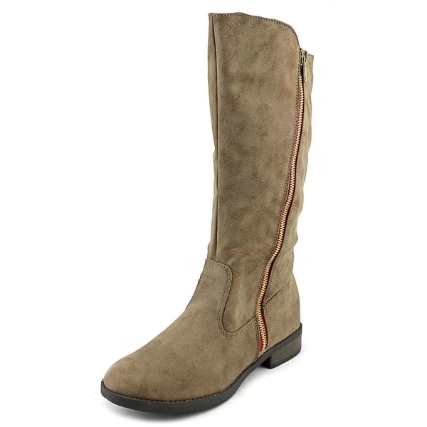 Qupid Turner-17 Round Toe Leather Mid Calf Boot