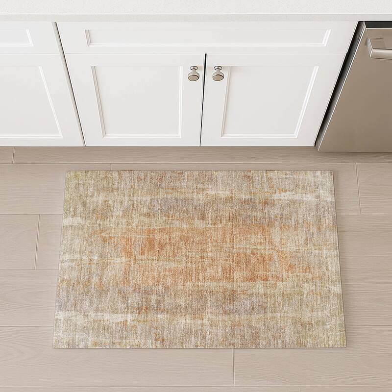 Machine Washable Indoor/ Outdoor Vintage Ombre Chantille Rug