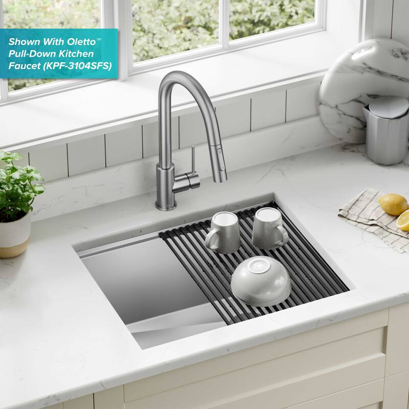 KRAUS Kore Workstation Undermount Stainless Steel Kitchen Sink