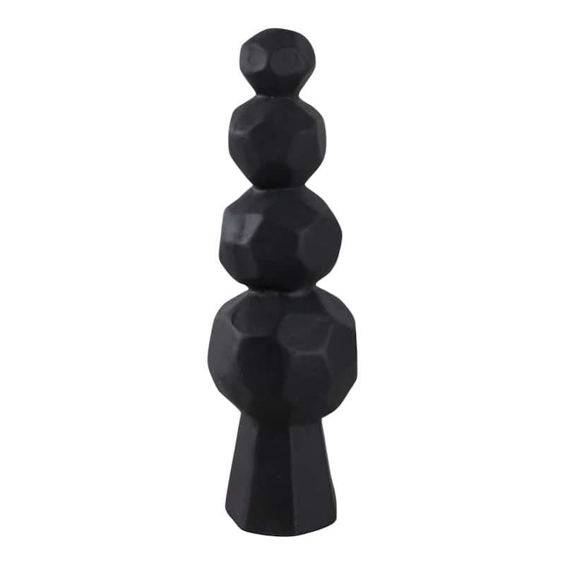 Pottery and Paper Mache Modern Geometric Sculpture with Stacked Design