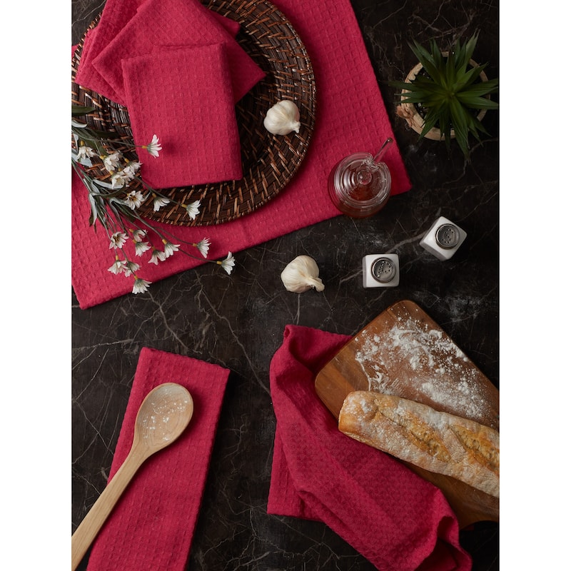 DII Black Recycled Cotton Waffle Dishtowel (Set of 6)