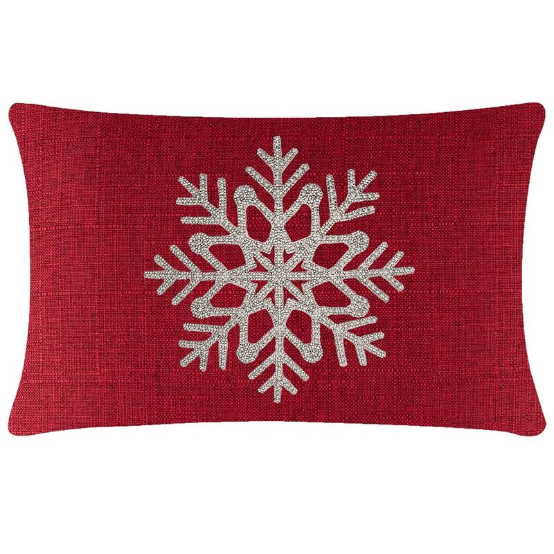 Sparkles Home Rhinestone Snowflake Pillow - Burgundy - 14 x 14