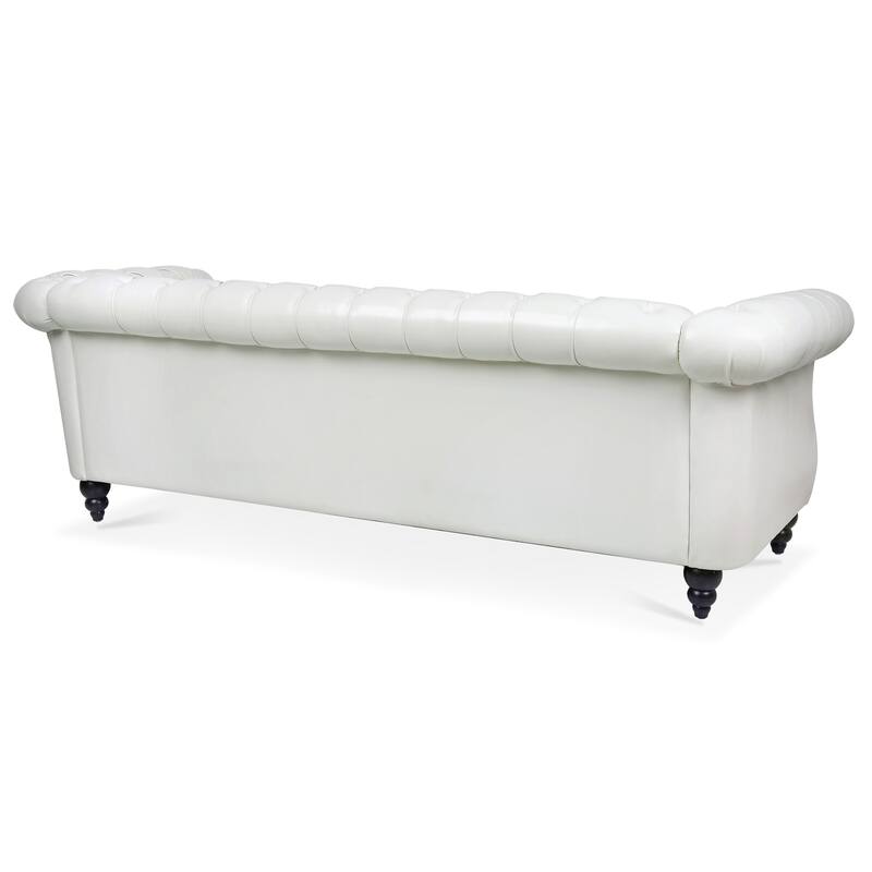 84" Chesterfield Rolled Arm 3 Seater Sofa