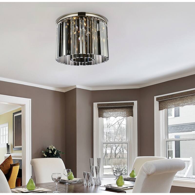 Royce Edge 6-Light Polished Nickel Flush Mount