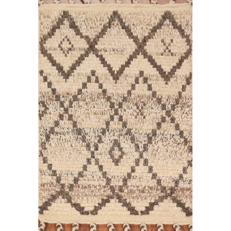 Trellis Moroccan Indian Rug Hand-Knotted Wool Carpet - 2'0"x 3'0"