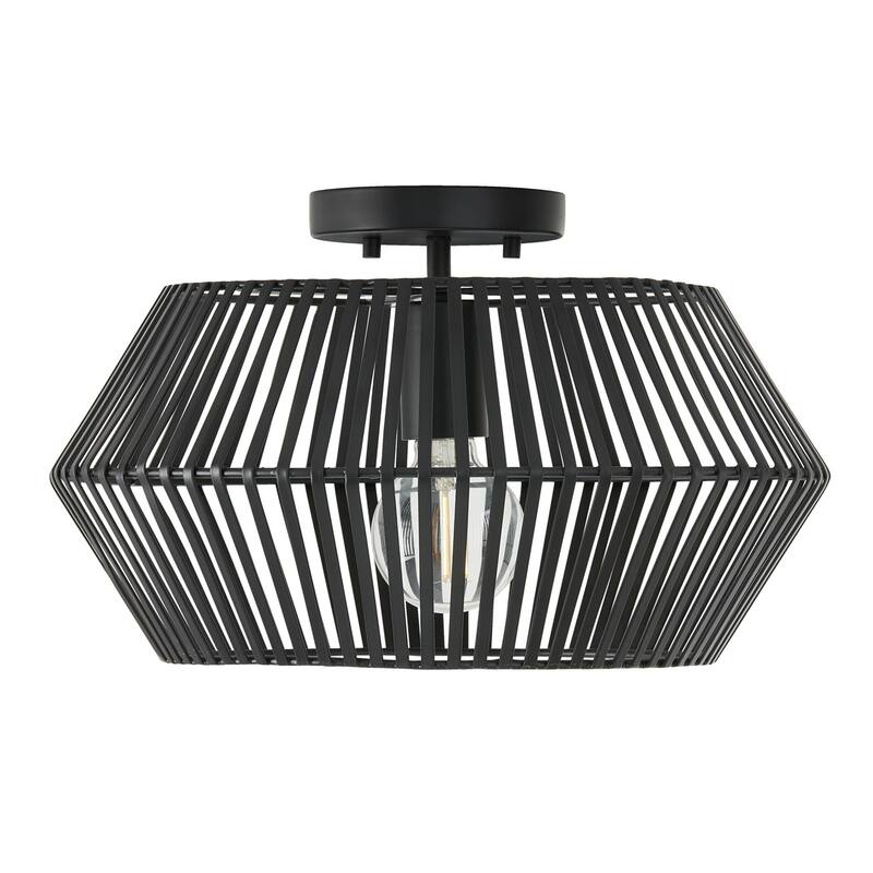 Kaiya 1-Light Semi-Flush - 15.5"W x 9.75"H - Matte Black
