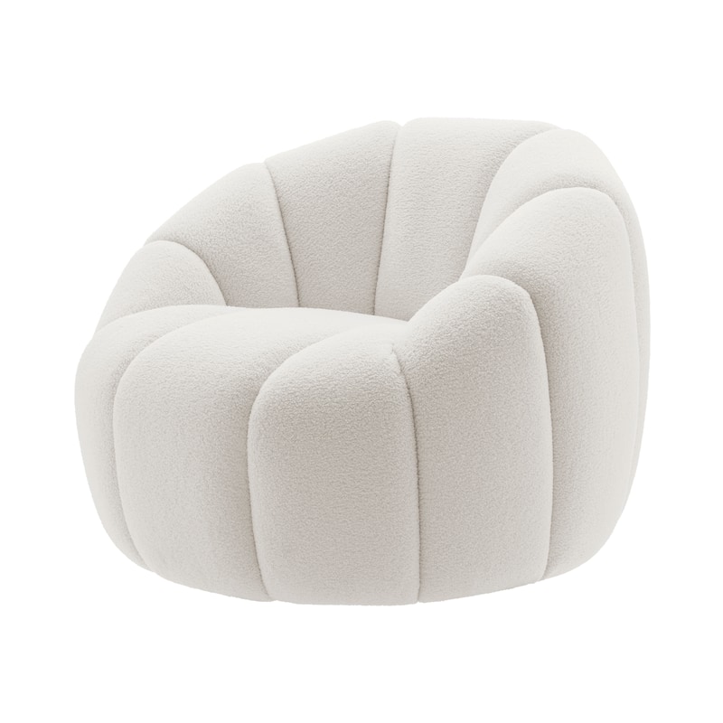 NPD Furniture Callista Boucle Swivel Accent Chair