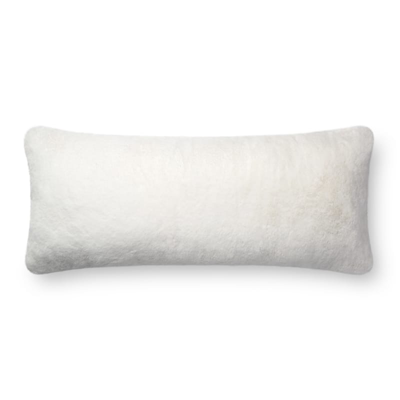 Alexander Home Katie Velvet Bohemian Throw Pillow - 13" x 35" Cover w/Down Feather Filled - Down - White