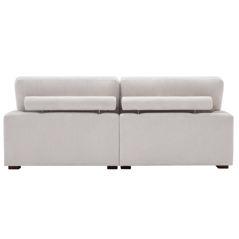 Corduroy Modular Couch Sectional Chaise Lounge Sofa