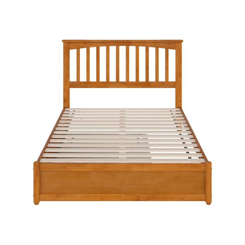 Everett Platform Bed with Panel Footboard and Twin Trundle