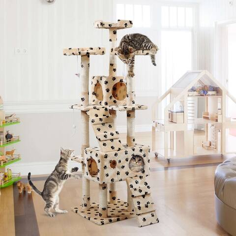 Multi-Level Cat Tree Tower House With Play Tunnel