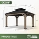 preview thumbnail 50 of 62, Aoxun Outdoor Cedar Wood Gazebo with Double Hardtop Roof