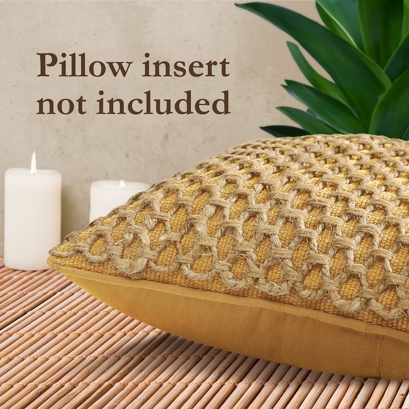 Boho Living Jada Braided Cotton/Jute Throw Pillow Covers