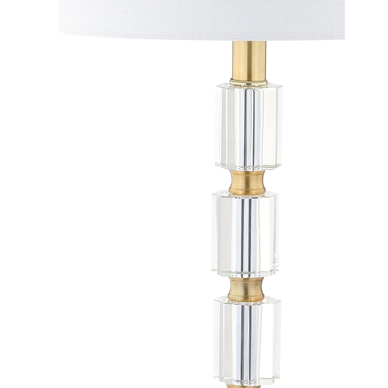 Nala 28.5" Crystal LED Table Lamp, Clear/Brass (Set of 2) by JONATHAN Y