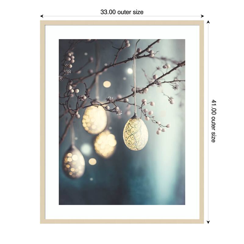Beautiful Easter Eggs by Treechild Wood Framed Wall Art Print - 33 x 41 in