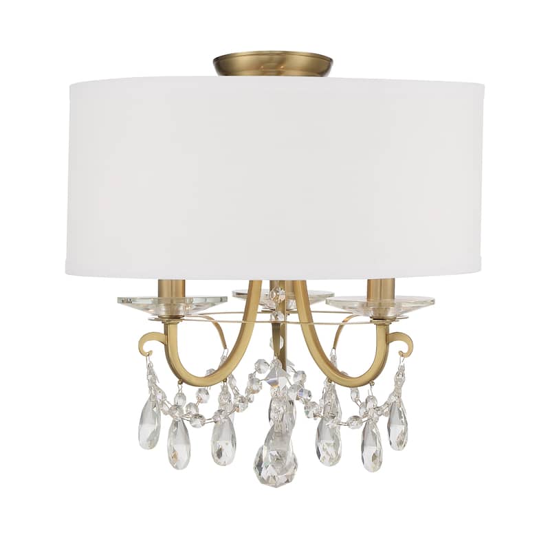 Othello 3 Light Vibrant Gold Ceiling Mount - 14"W x 15"H